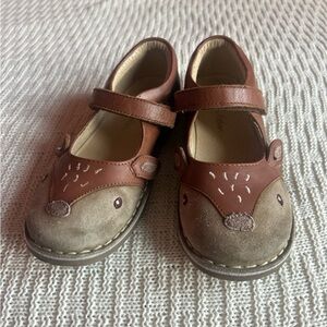 Mini Boden Brown Deer Mary Jane Girl Shoes